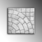 Pastelón a base de concreto diseño adoquín circular un tono color cemento