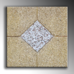 Pastelón diseño en rombo con grano en dos tonos, colores amarillo y blanco